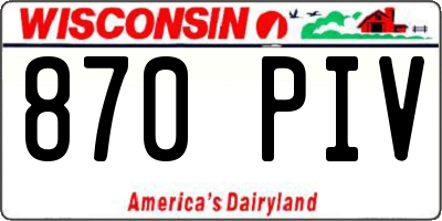 WI license plate 870PIV