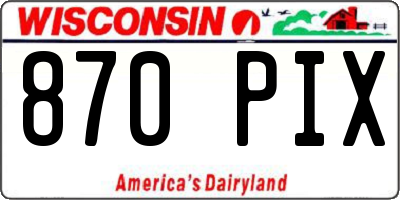 WI license plate 870PIX