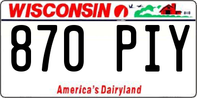 WI license plate 870PIY