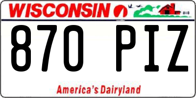 WI license plate 870PIZ