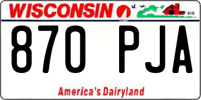 WI license plate 870PJA