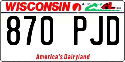 WI license plate 870PJD