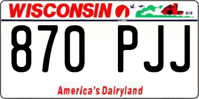 WI license plate 870PJJ