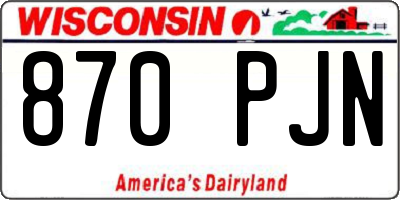 WI license plate 870PJN