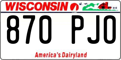 WI license plate 870PJO
