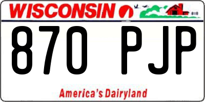 WI license plate 870PJP
