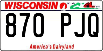 WI license plate 870PJQ