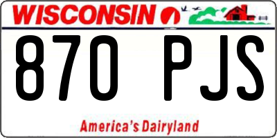 WI license plate 870PJS