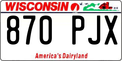 WI license plate 870PJX