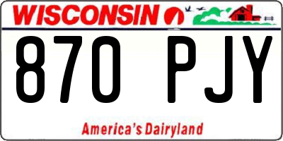 WI license plate 870PJY