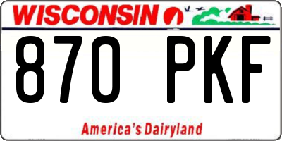 WI license plate 870PKF
