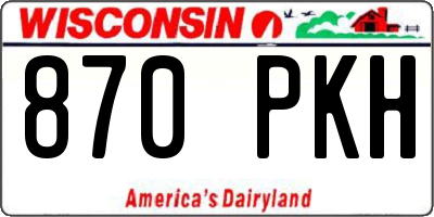 WI license plate 870PKH