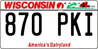 WI license plate 870PKI