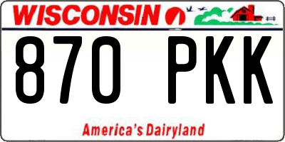 WI license plate 870PKK