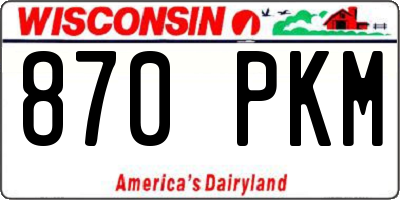 WI license plate 870PKM