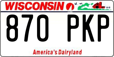 WI license plate 870PKP