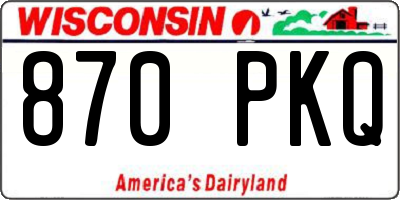 WI license plate 870PKQ