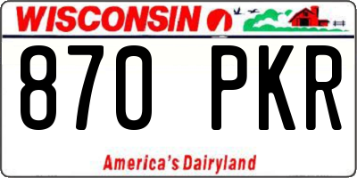 WI license plate 870PKR