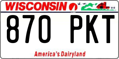 WI license plate 870PKT