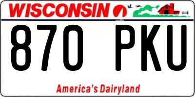 WI license plate 870PKU