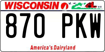 WI license plate 870PKW