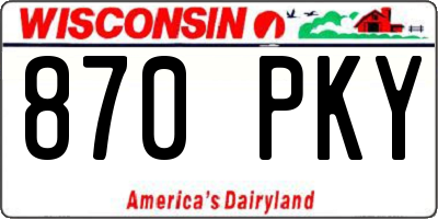 WI license plate 870PKY