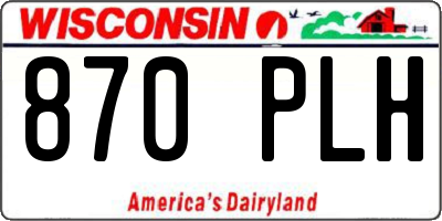 WI license plate 870PLH