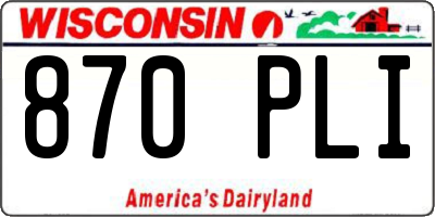 WI license plate 870PLI