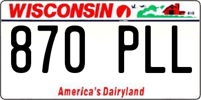 WI license plate 870PLL