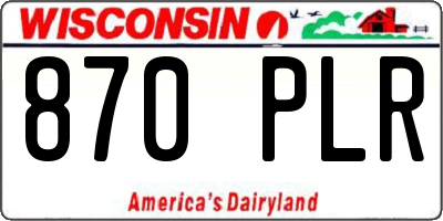 WI license plate 870PLR