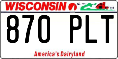 WI license plate 870PLT