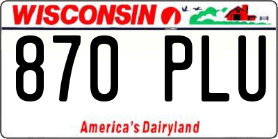 WI license plate 870PLU