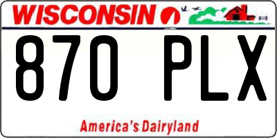 WI license plate 870PLX