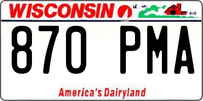 WI license plate 870PMA