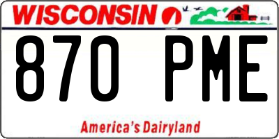 WI license plate 870PME