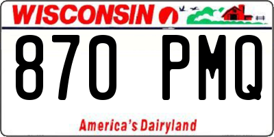 WI license plate 870PMQ