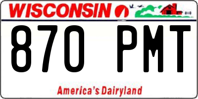 WI license plate 870PMT