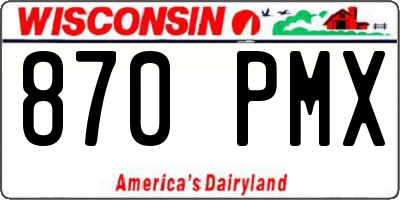 WI license plate 870PMX