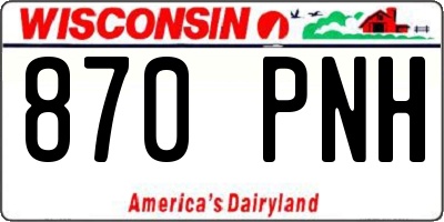 WI license plate 870PNH
