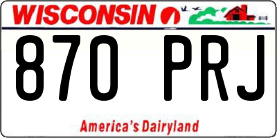 WI license plate 870PRJ