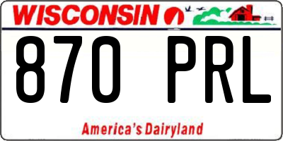 WI license plate 870PRL