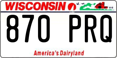 WI license plate 870PRQ