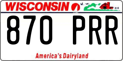 WI license plate 870PRR