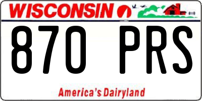 WI license plate 870PRS