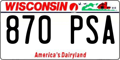 WI license plate 870PSA