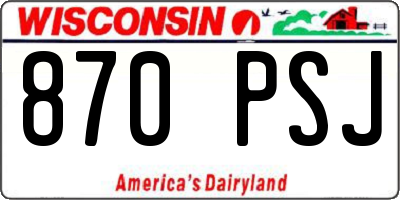 WI license plate 870PSJ