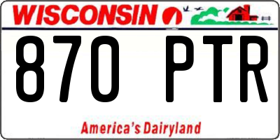 WI license plate 870PTR