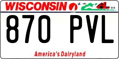 WI license plate 870PVL