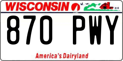 WI license plate 870PWY