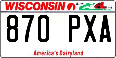 WI license plate 870PXA